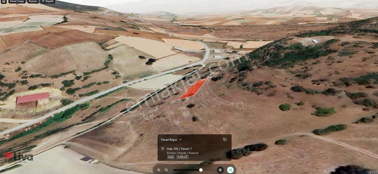 ▓ Liva'dan Bigadiç Kozpınar'da Yerleşime Yakın Satılık Tarla ▓