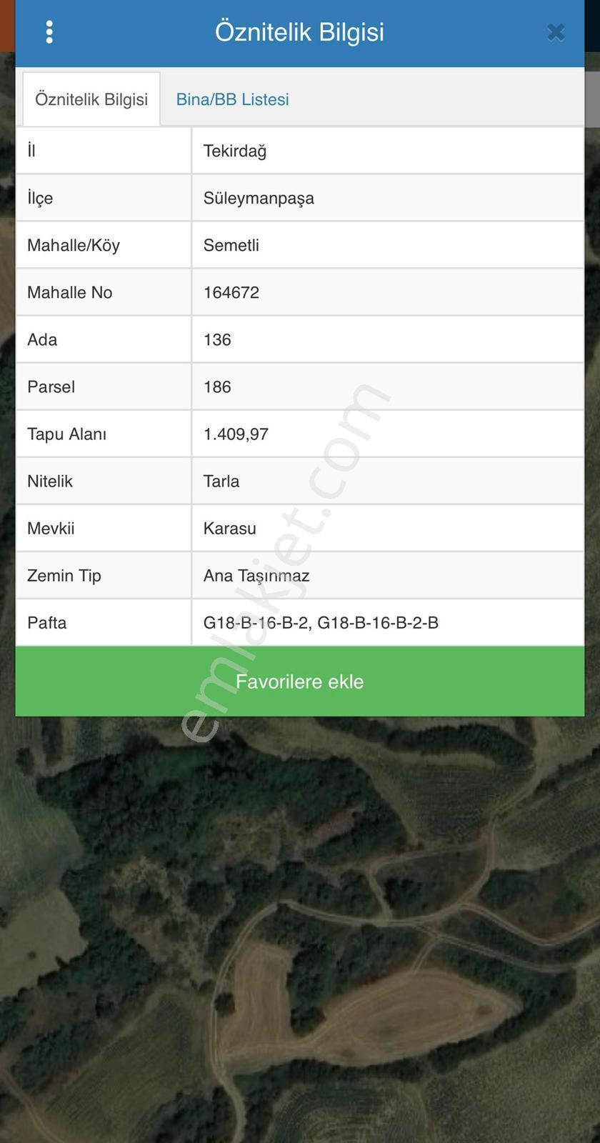 Tekirdağ Semetli Mah.köye Yakın Tarla 1410 M2 Tarla , - Görsel 3