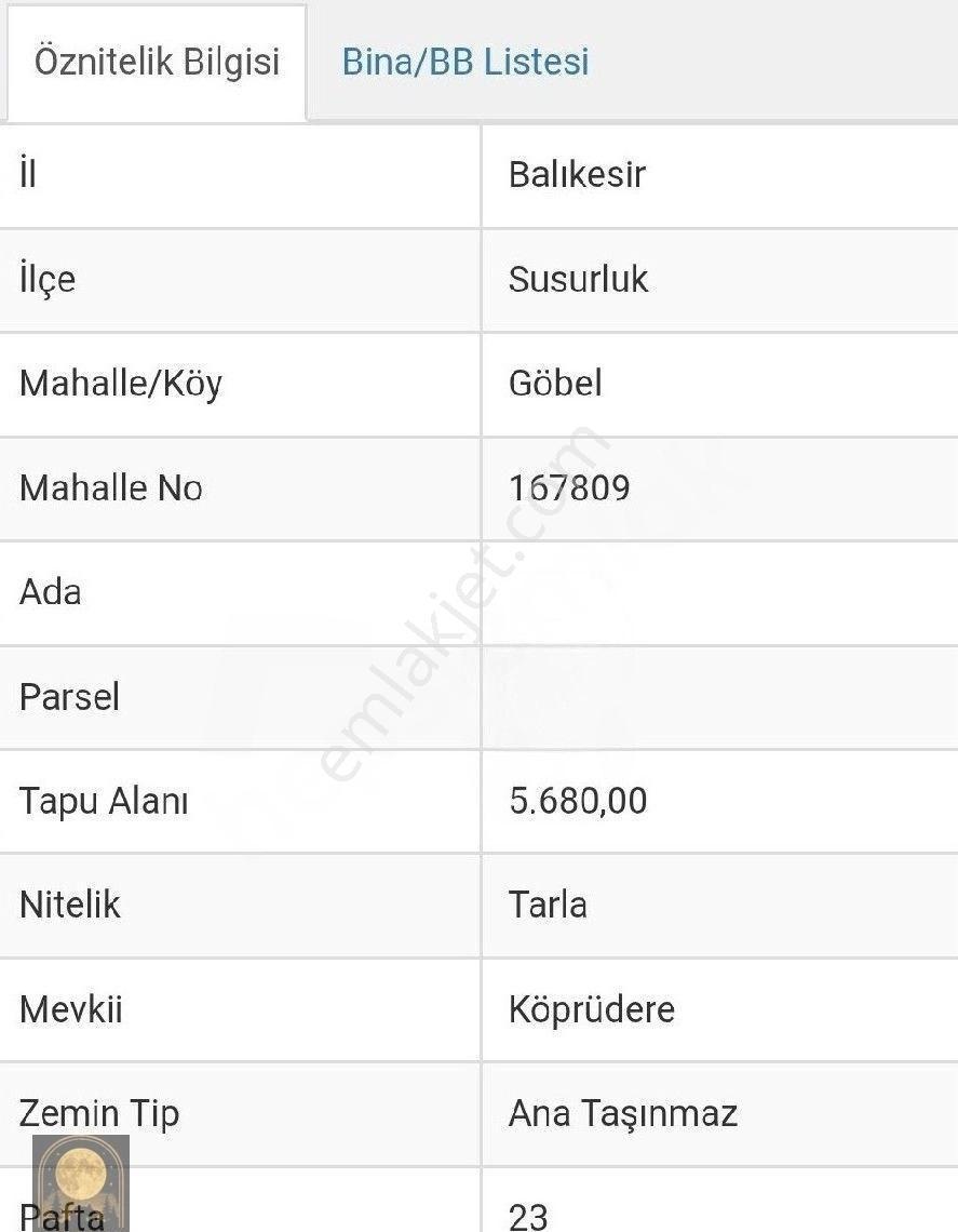 Dolunay Emlak'tan Susurluk İlçesinde Satılık Tarla