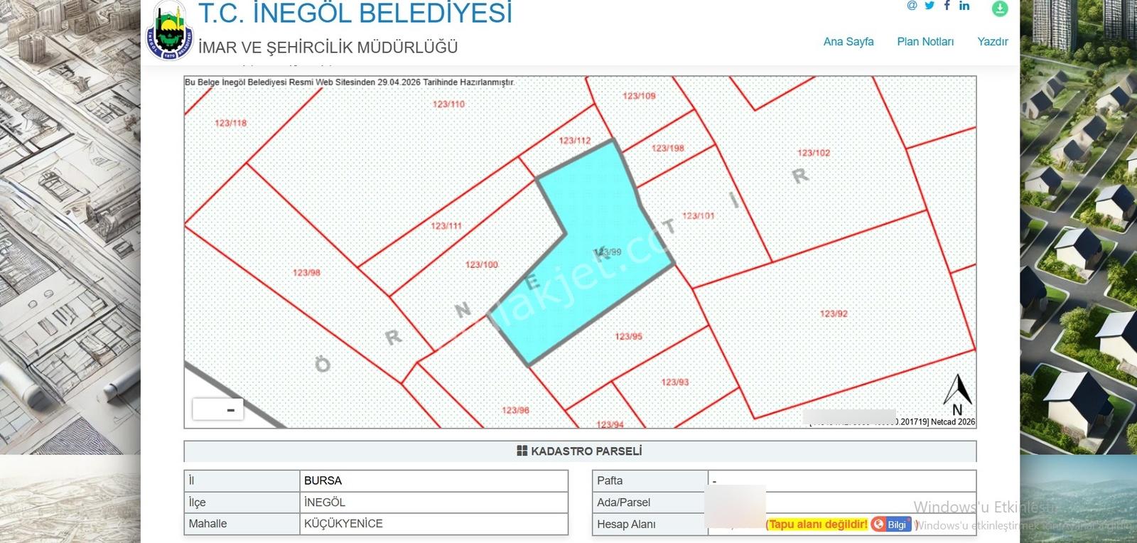 Ulucan'dan İnegöl Küçükyenice Mahallesinde Satılık Arsa - Görsel 2