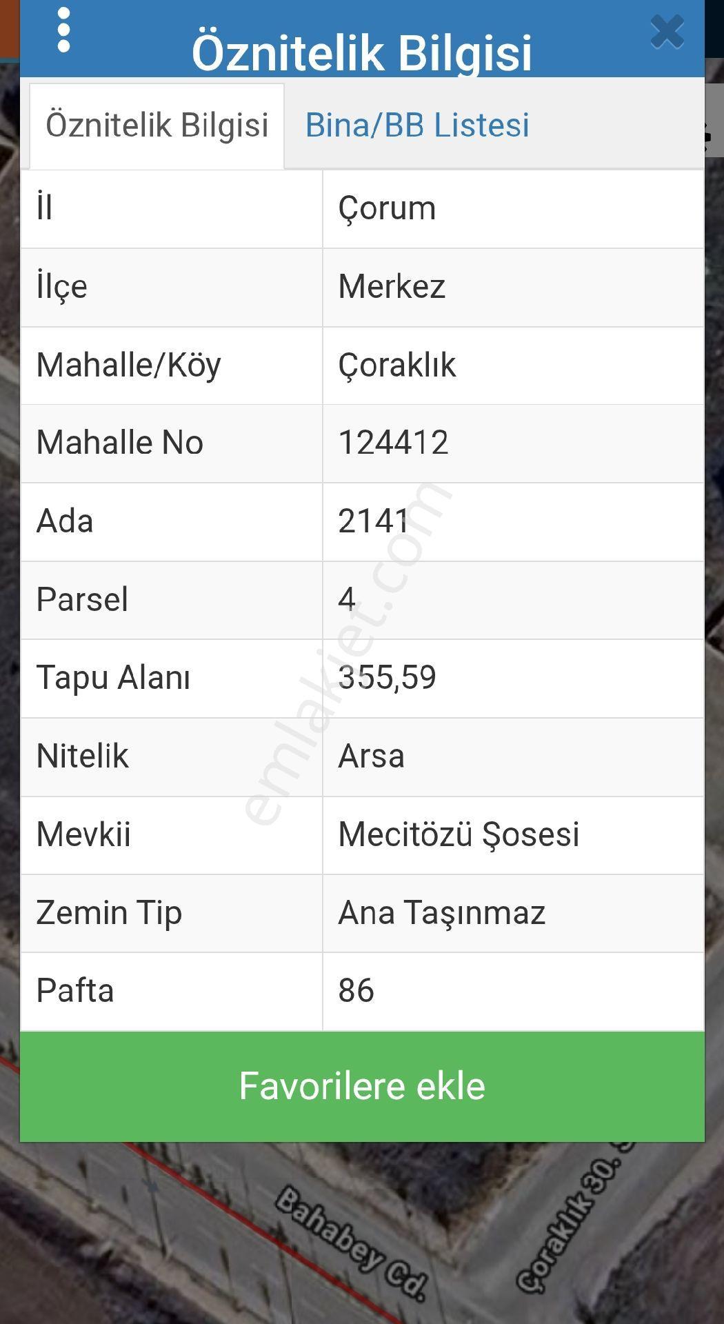 Çorum Bahabey Yoluna 2. Parsel Yanyana 2 Adet %40 İmarlı Arsa - Görsel 3