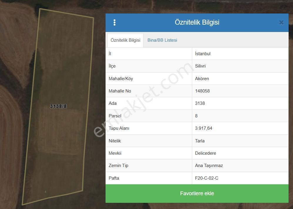 Satılık Silivri Akören'de 980 M² Tarla - Görsel 2