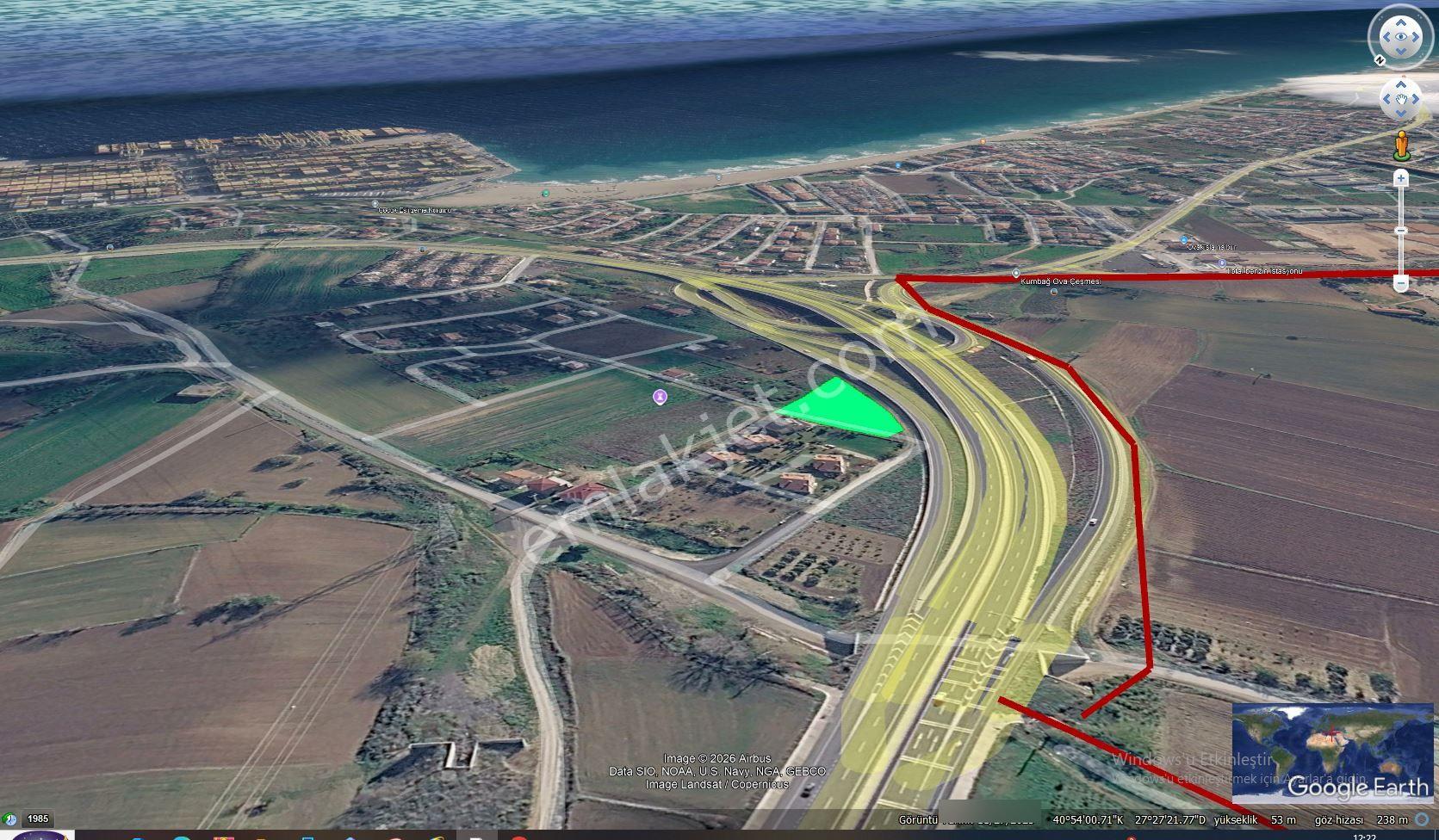 * Asyaport Limanına Yakın* Kumbağa 1 Km Yakınlıkta* Alt Yapı Hazır Fısat Yer - Görsel 6