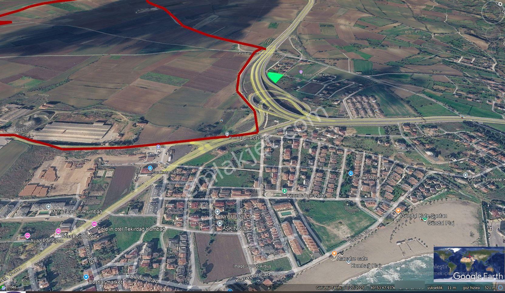 * Asyaport Limanına Yakın* Kumbağa 1 Km Yakınlıkta* Alt Yapı Hazır Fısat Yer - Görsel 9