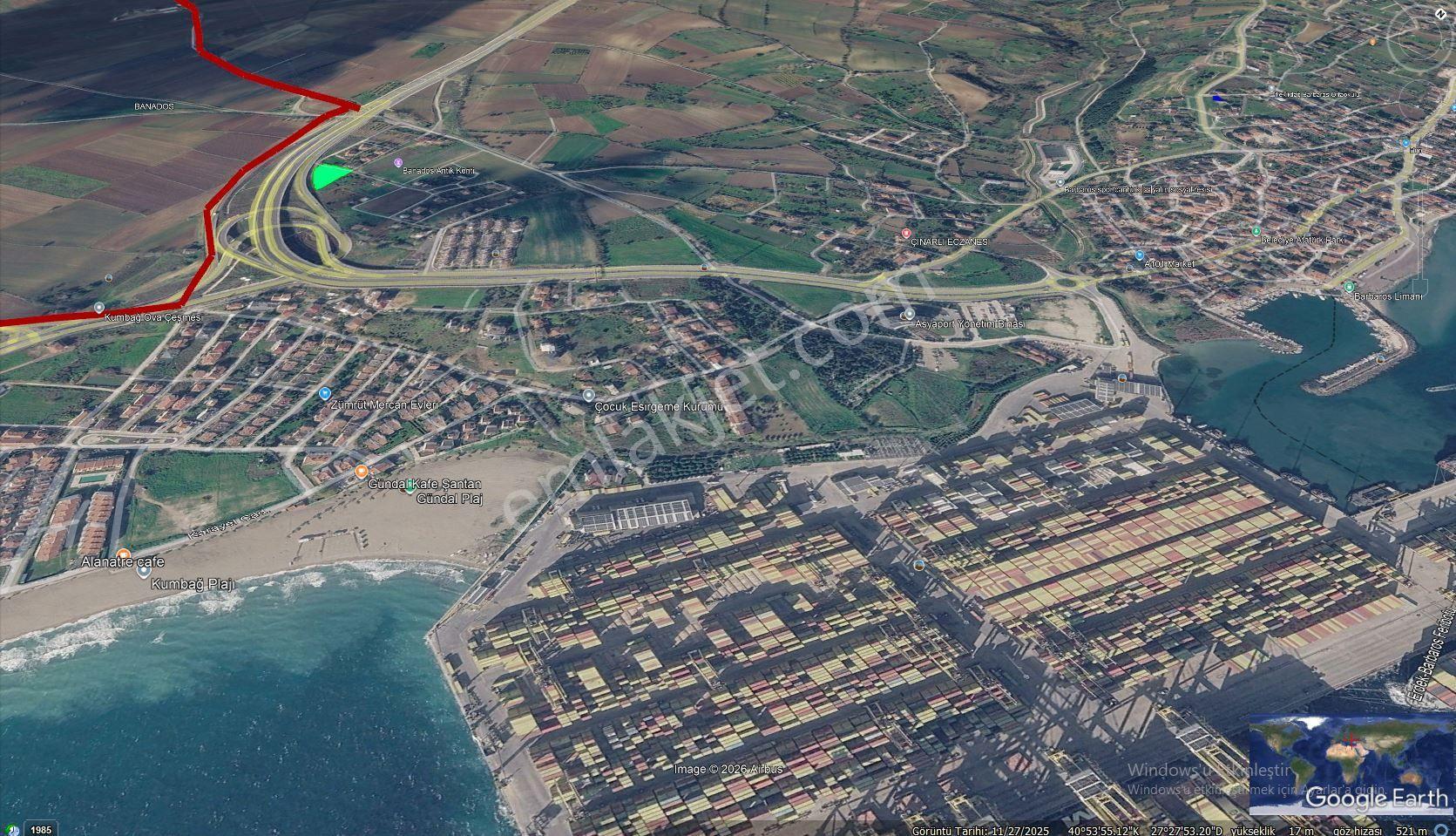 * Asyaport Limanına Yakın* Kumbağa 1 Km Yakınlıkta* Alt Yapı Hazır Fısat Yer - Görsel 10