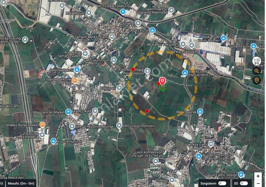 Bursa Yıldırım Samanlı Da Satılık 8385 M2 Tarla - Görsel 8