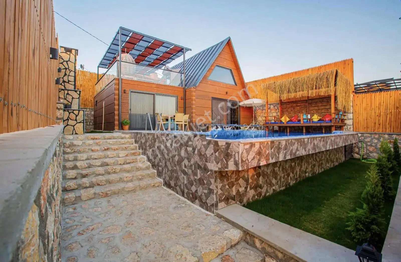 Patarada Korunaklı , Jakuzili , Özel Havuzlu 2+1 Kiralık Villa - Görsel 4