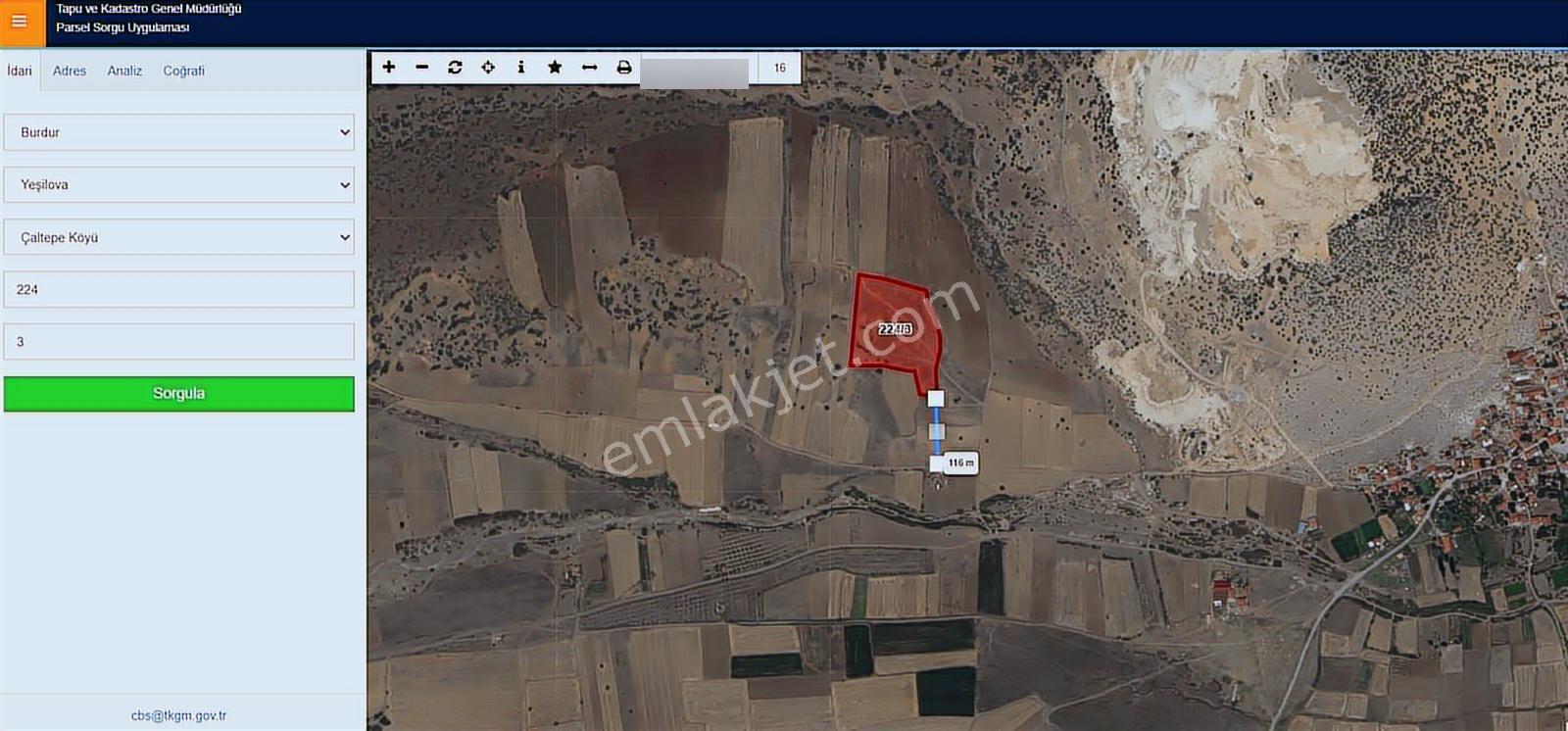Yeşilova Çataltepe Köyünde 23.000 M² Satılık Tek Tapu Tarla - Görsel 3