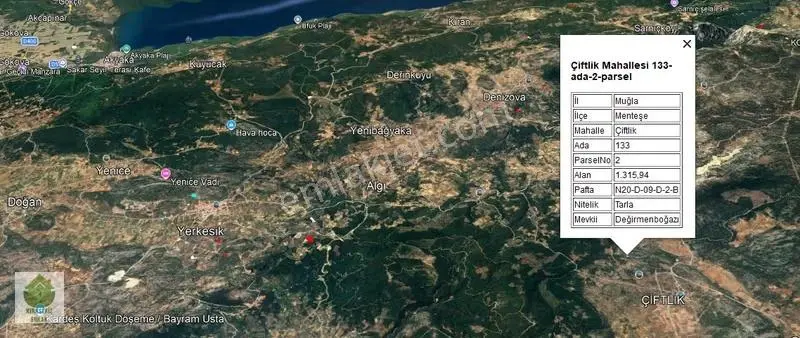 Muğla Menteşe Çiftlik Mahallesinde 1316 M² Satılık Tarla... - Görsel 2