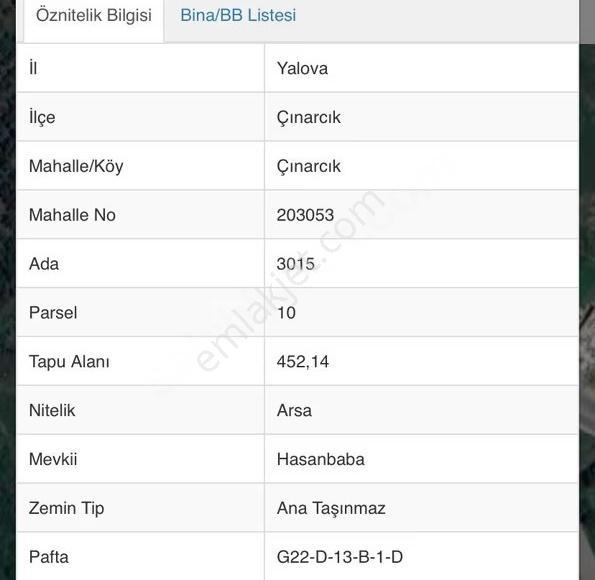 Yalova Çınarcık Hasanbaba Da Köşe Başı Deniz Gören 450m2 Arsa - Görsel 3