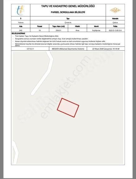 Yalova Çınarcık Çalıca Da 256 M2 Doğa Manzaralı Arsa - Görsel 4