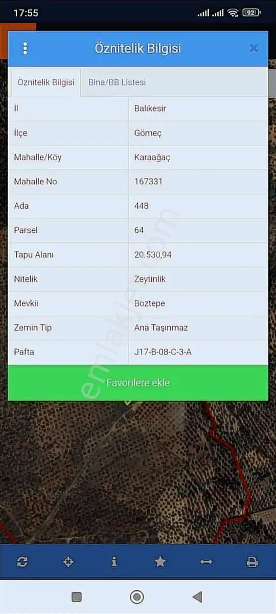 20 Dönüm Yol Cepheli Fırsat Zeytinlik