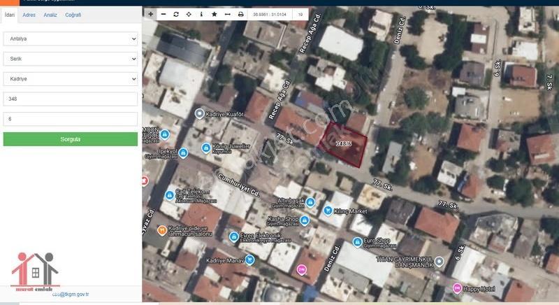Serik Kadriye Merkezde Satılık İmarlı Arsa (emsal 0.60)