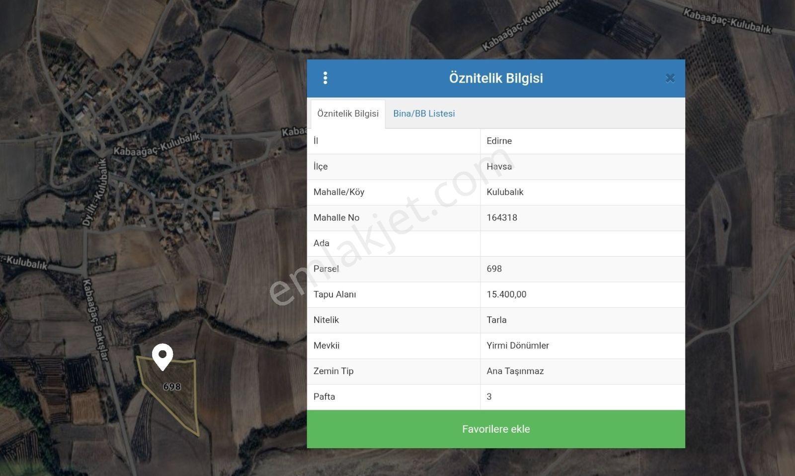 Edirne Havsa Kulubalık'ta Yatırım Fırsatı 15.400m² Satılık Tarla - Görsel 2