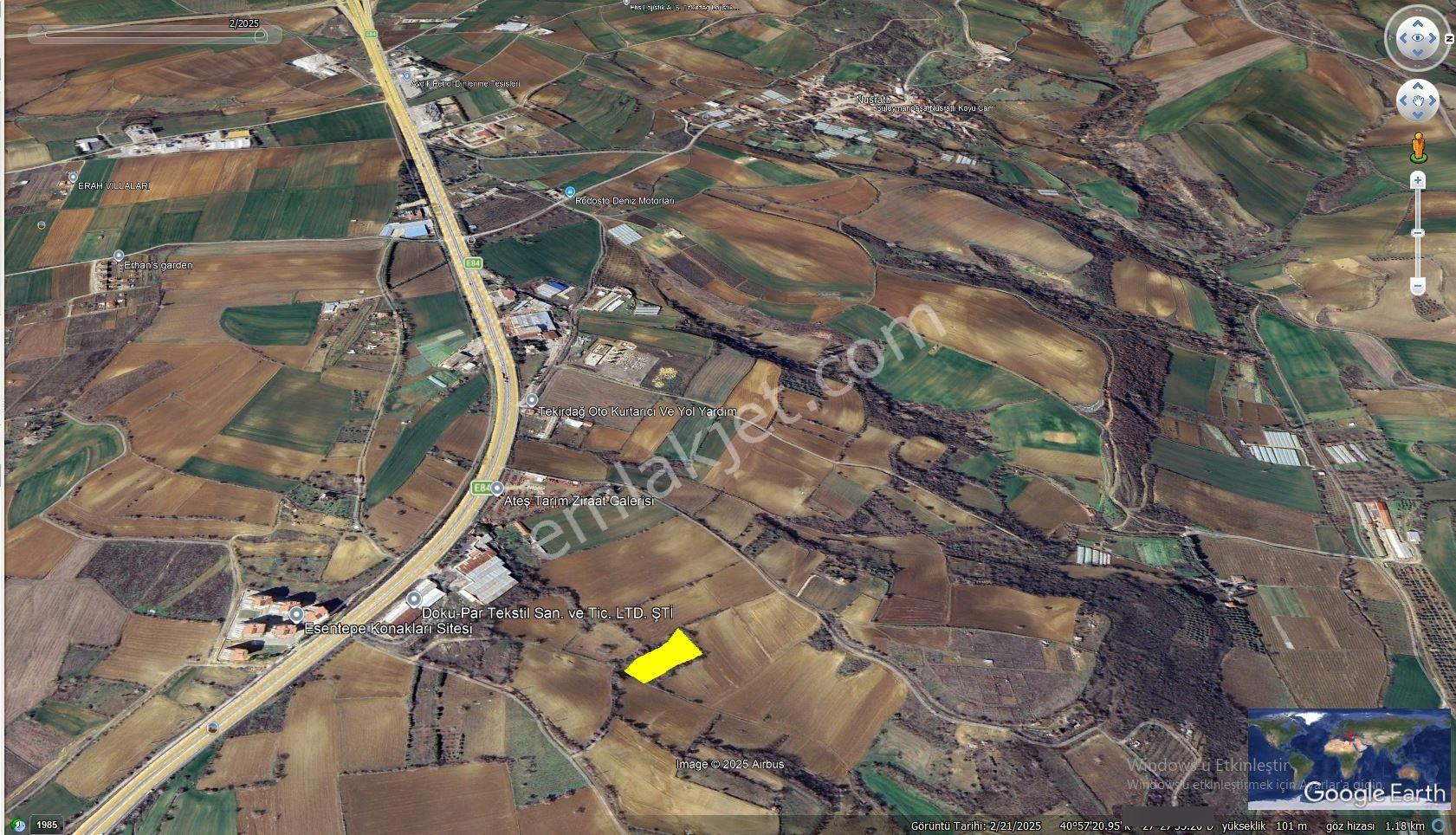 Takas + Nakit Tekirdağ Yavuz Mahallesinde Full Deniz Doğa Ve Şehir Manzaralı Villa İmarlı Yer - Görsel 3