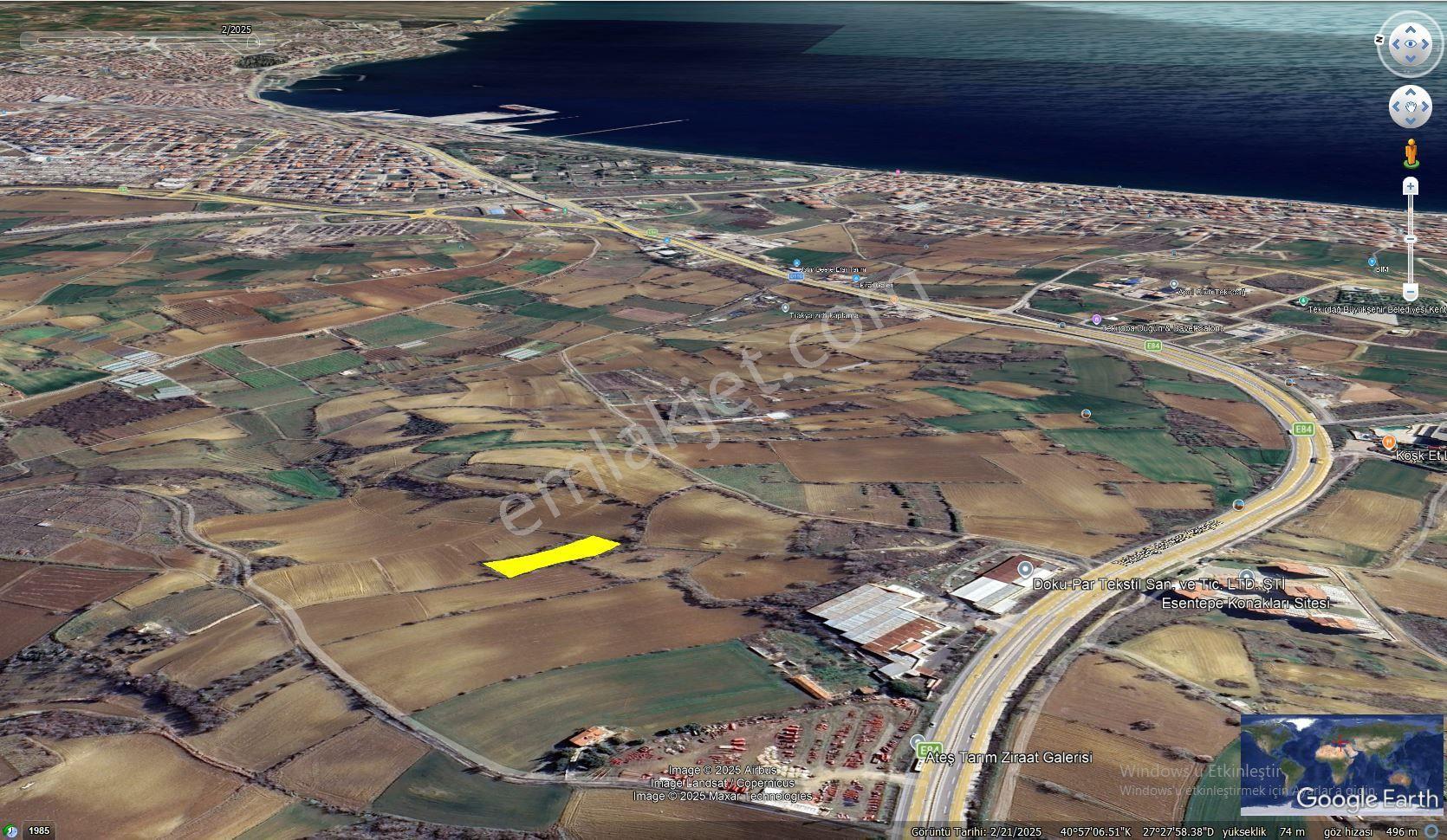 Takas + Nakit Tekirdağ Yavuz Mahallesinde Full Deniz Doğa Ve Şehir Manzaralı Villa İmarlı Yer - Görsel 4