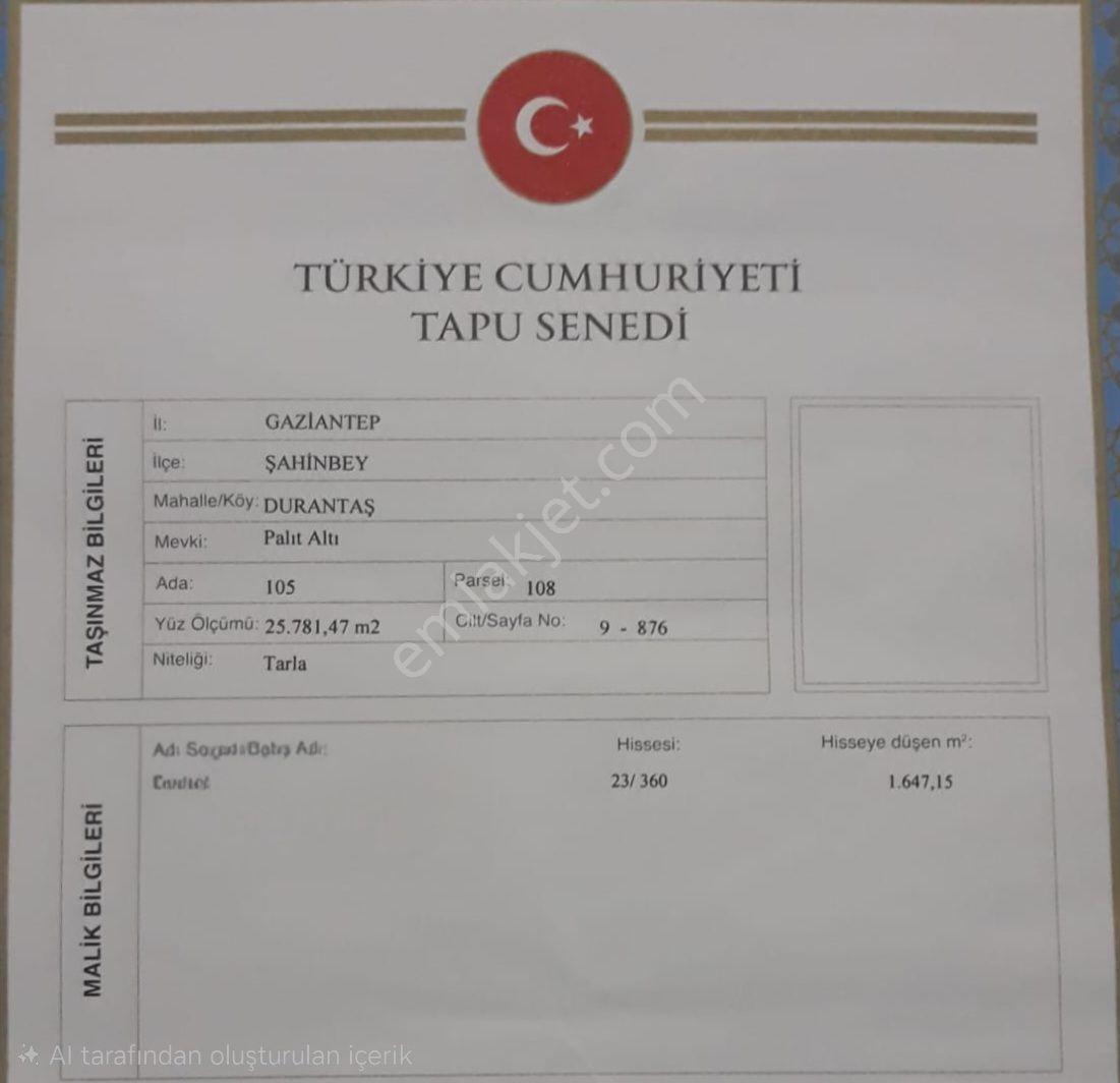 Şahinbey Durantaş'da Şehrin Merkezine Çok Yakın Gerçek Bir Fırsat - Görsel 5