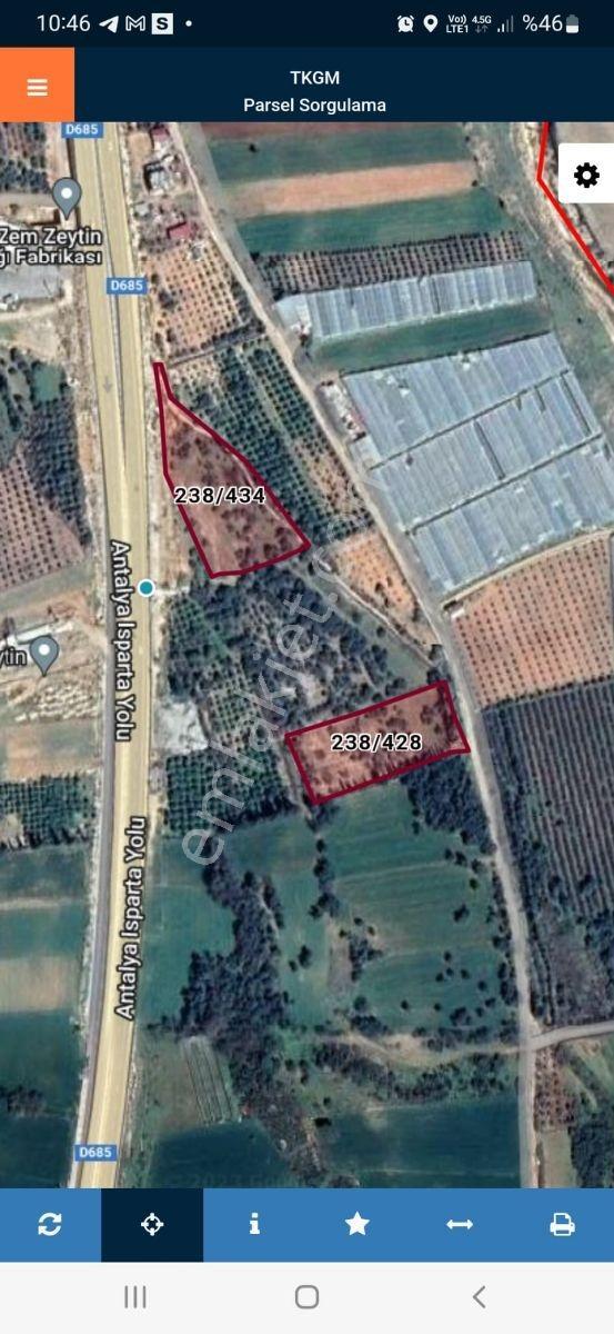 Antalya Aksu Yeşil Karaman Isparta Yol Kenarı Satılık Tarla