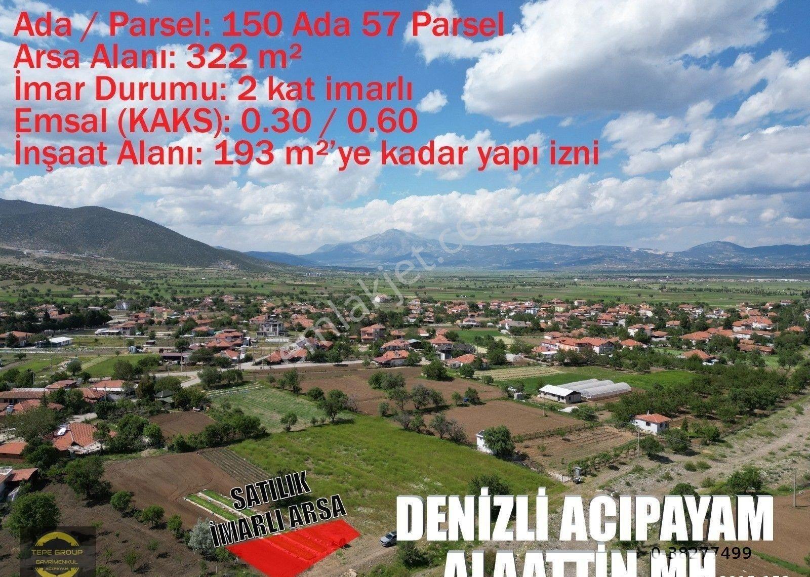 Denizli Acıpayam Alaattin'de 320 M2 Tek Tapu Satılık İmarlı Arsa - Görsel 8