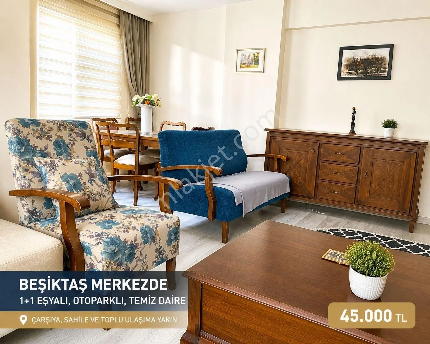 Beşiktaş Merkezde 2+1 Eşyalı,bakımlı, Otoparklı, Temiz Daire .