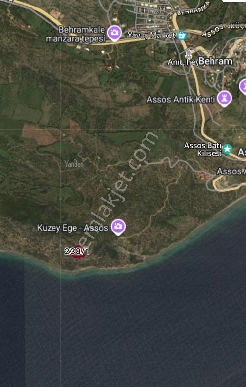 Çanakkale Ayvacık Behramkale'de Deniz Kenarı 3929m² Arazi - Görsel 2
