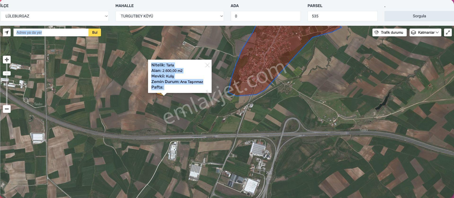Lüleburgaz Turgutbey'de Satılık 2.600 M² Tarla - Görsel 3