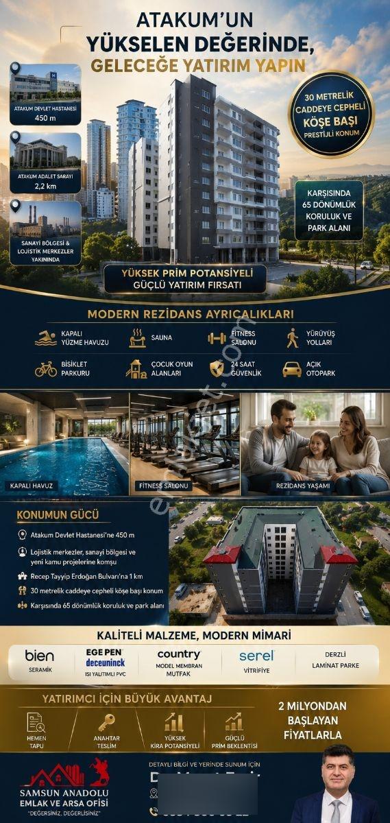 Samsun Atakum Prestijli Yaşam Rezidans Satılık 1+1 Daire - Görsel 18