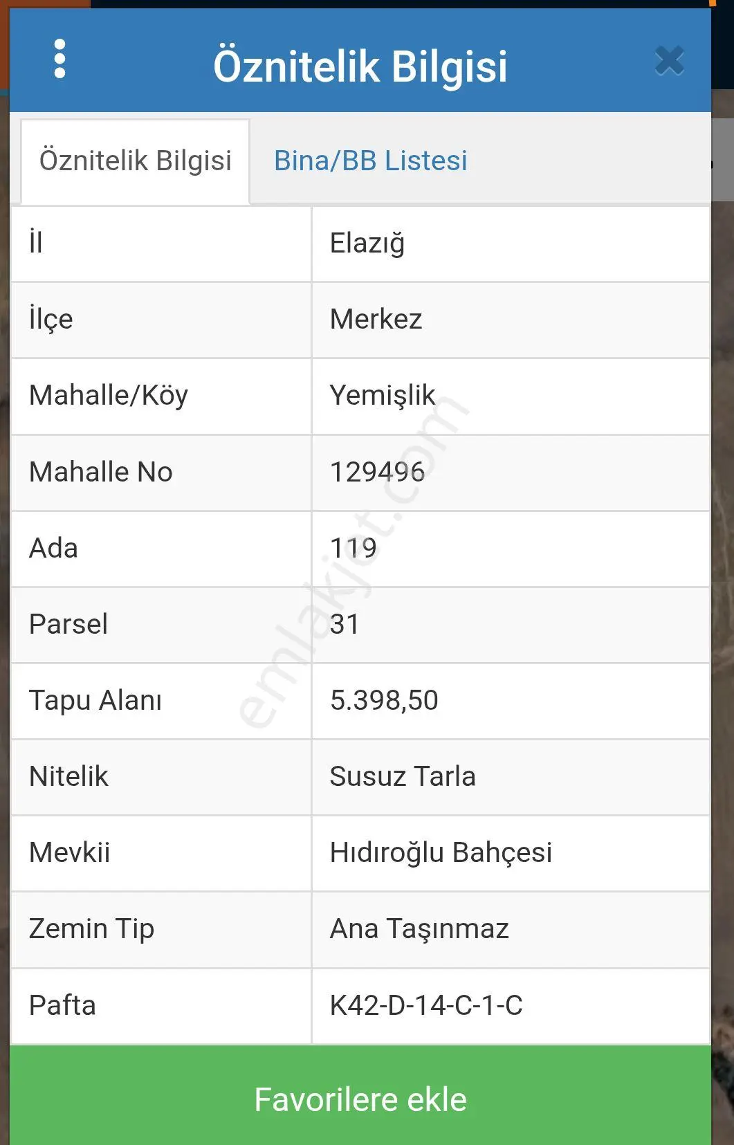 Emlakcı Yusufdan Elazığ Yemişlik Mahallesinde 5399 M2 Satlık Tarla - Görsel 3
