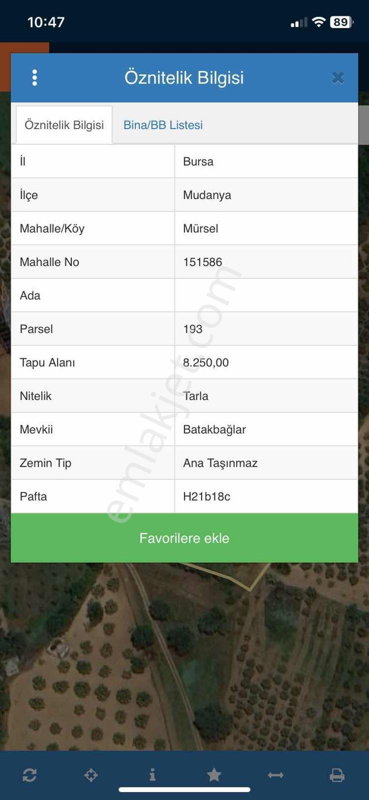 Mudanya Mürsel,de Fırsa Arazi