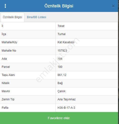 Tokat Turhal Kat Kasabasında Tek Tapu 861 M2 Satılık Bağ - Görsel 4