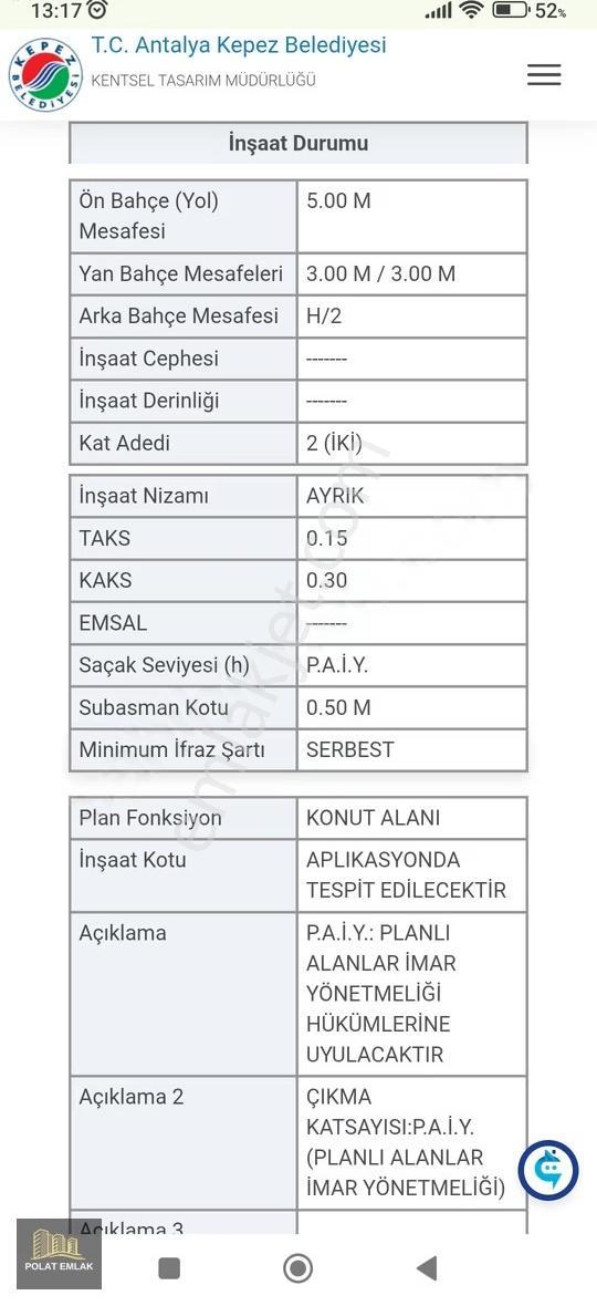 Kepez Gaziler Mah/546m2 İmarlı Satılık Villa Parseli/polat Emlak - Görsel 10