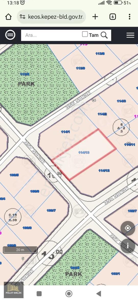 Kepez Gaziler Mah/546m2 İmarlı Satılık Villa Parseli/polat Emlak - Görsel 2