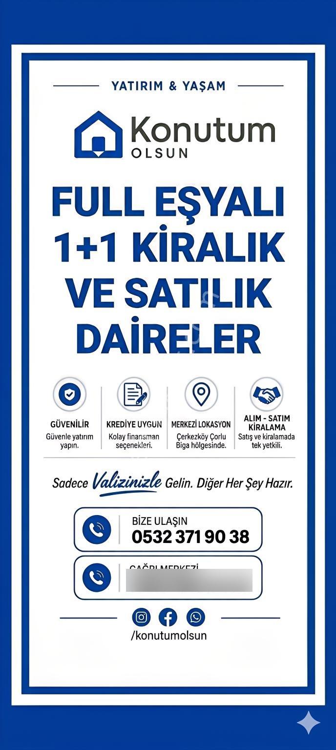 Çerkezköy Devlet Hastanesi Full Eşyalı 1+1 Kiralık Rezidanslar - Görsel 14