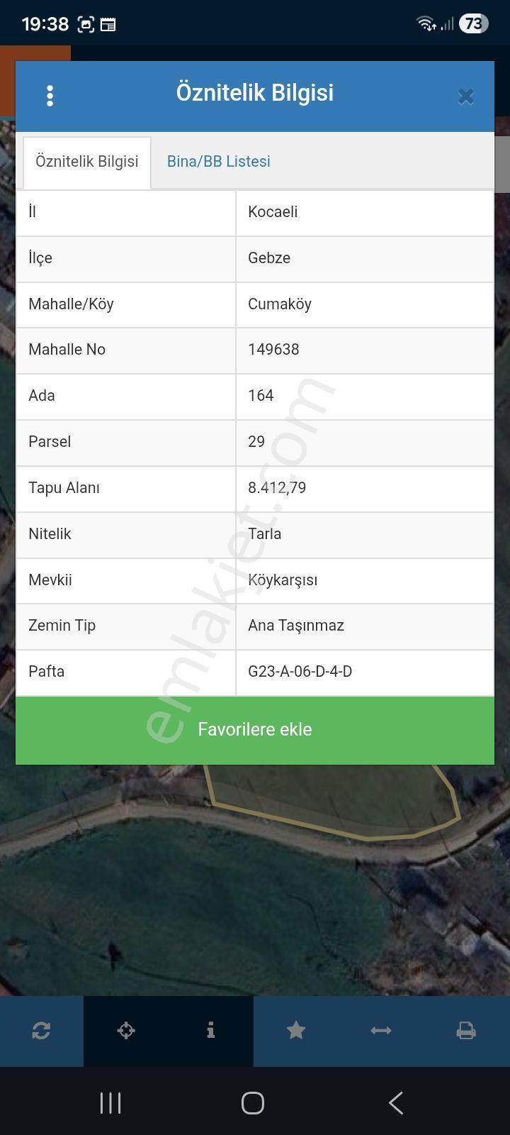 Gebze Cumaköy'de 8400 M2 Tek Tapu - Görsel 3