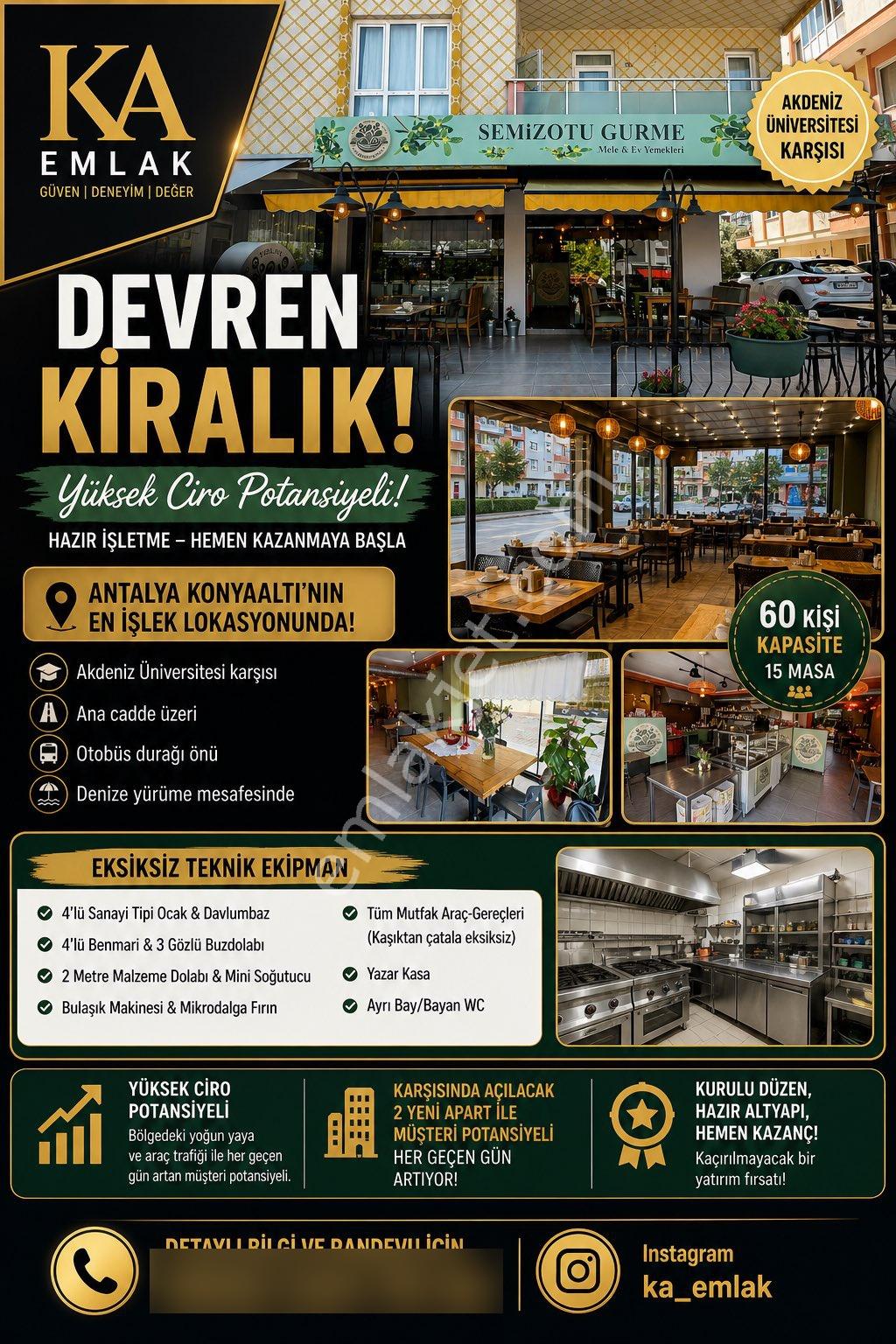 Konyaaltı'nda Devren Kiralık Restoran | Akdeniz Üni. Karşısı - Görsel 3