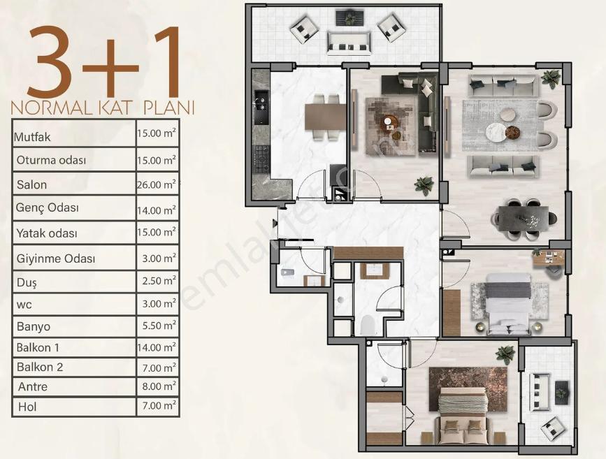 Sivas Satılık Daire Kılavuz Mah. 3+1 137 M² Nefes 4. Kat - Görsel 34