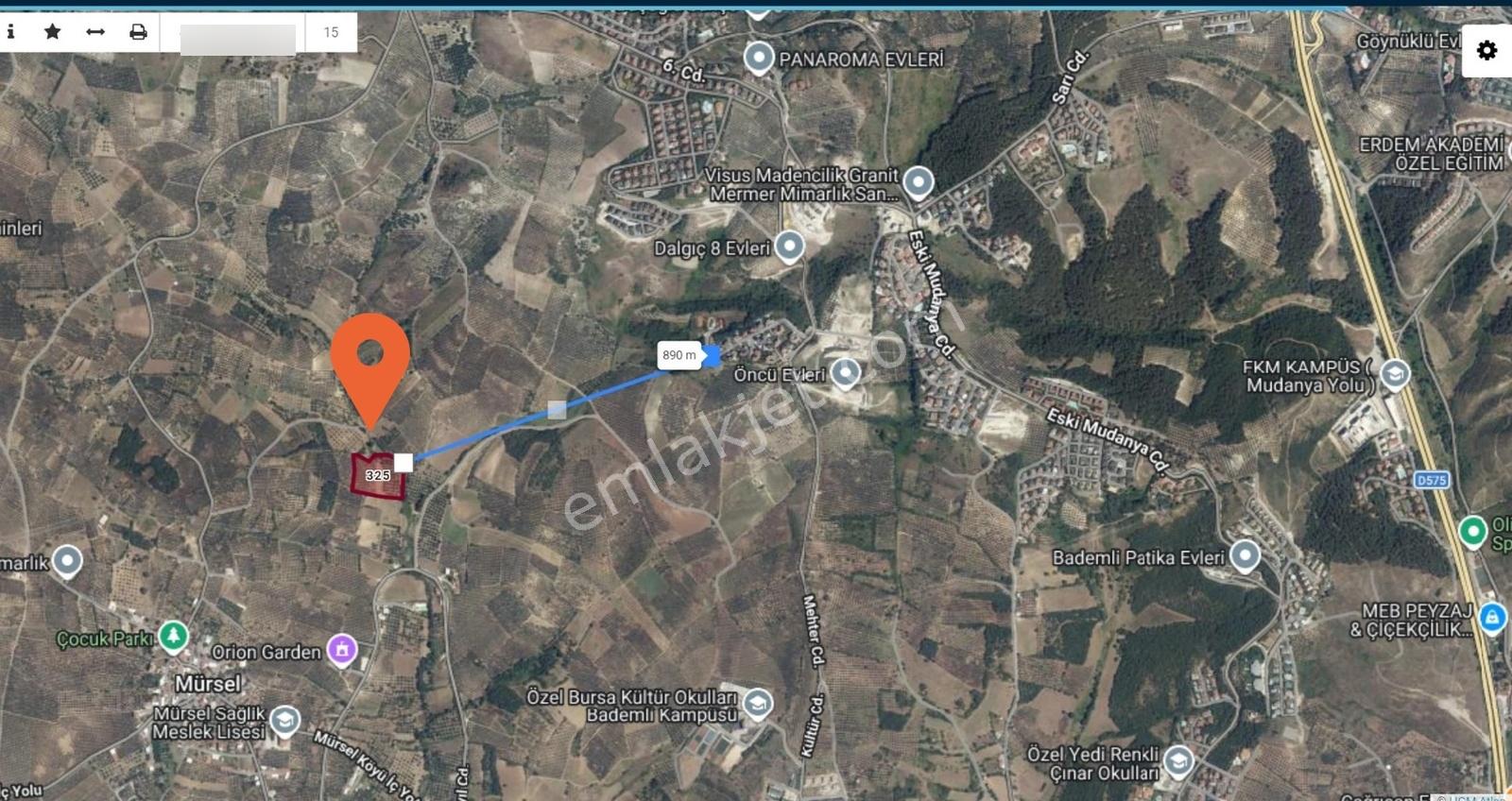 Bursa Mudanya Mürsel 5000'lik Planda Yatırımlık 13850 M² Arazi - Görsel 13