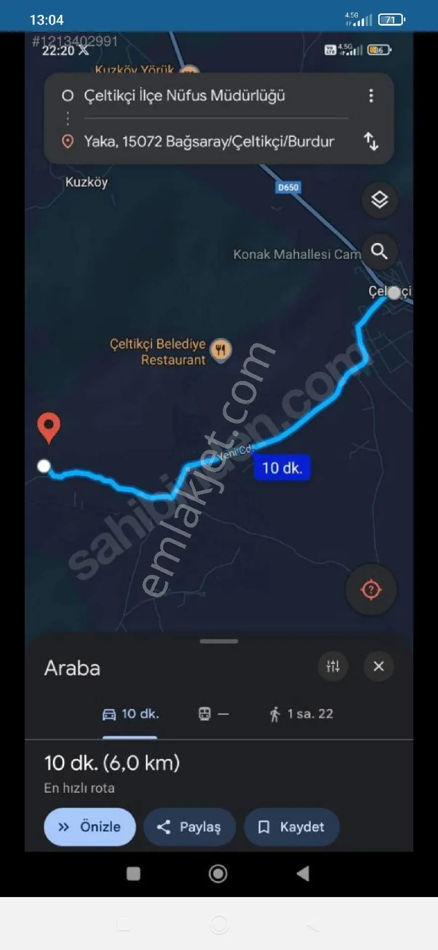 Burdur Celtikci Bagsarayd A 1524m2