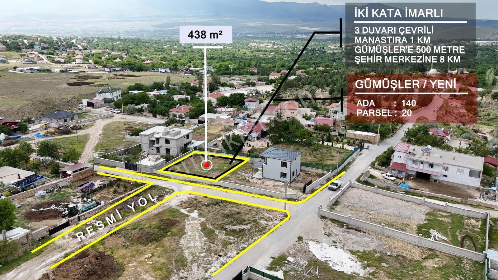 Cm Emlak Gümüşler Yeni Mah. Mükemmel Konumda 438 M2 Arsa