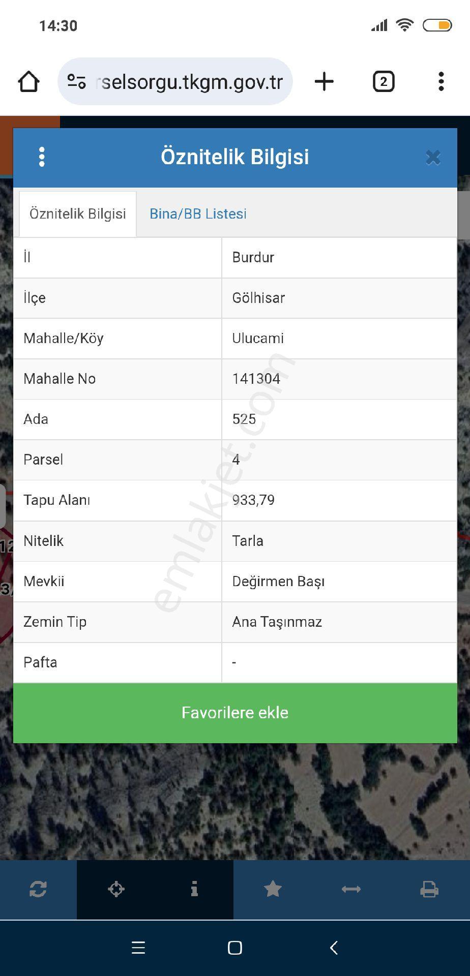 Gölhisar Ulu Camii Yeni Yapılan Toki'nin Yanında 933 M2 Bahcelik Tarla - Görsel 2