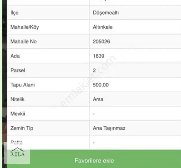 Döşemealtı / Altınkale'de Satılık Arsa
