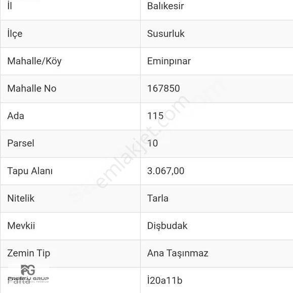 Balıkesir Susurluk Eminpınarı Satılık Tarla - Görsel 4