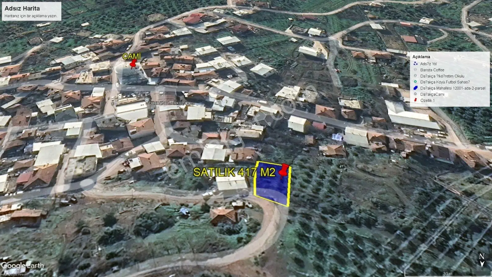 Bursa Osmangazi Dürdane Köyde İmarlı 417m2 Arsa - Görsel 4