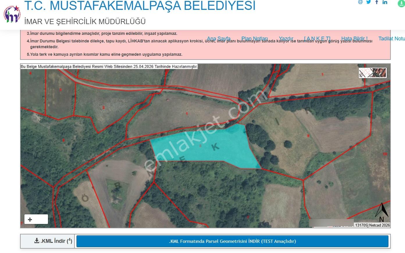 Bursadabul'dan Sünlük Mah.kadastro Yollu Tarla 6.150 M2 - Görsel 16