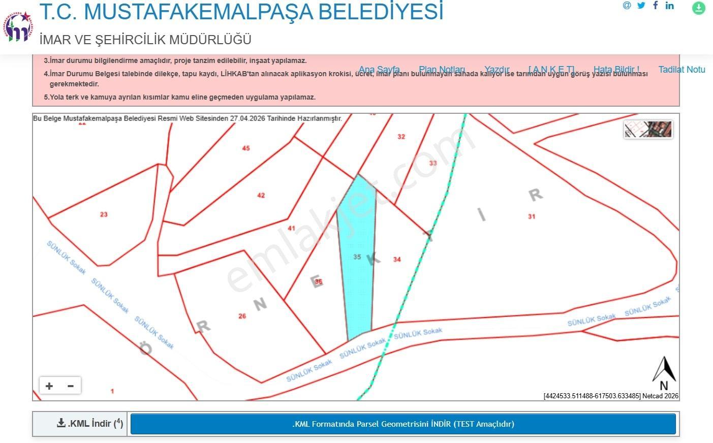 Bursadabul'dan Sünlük Mah. Doğa İçinde İmarlı Arsa 754.m2 - Görsel 10