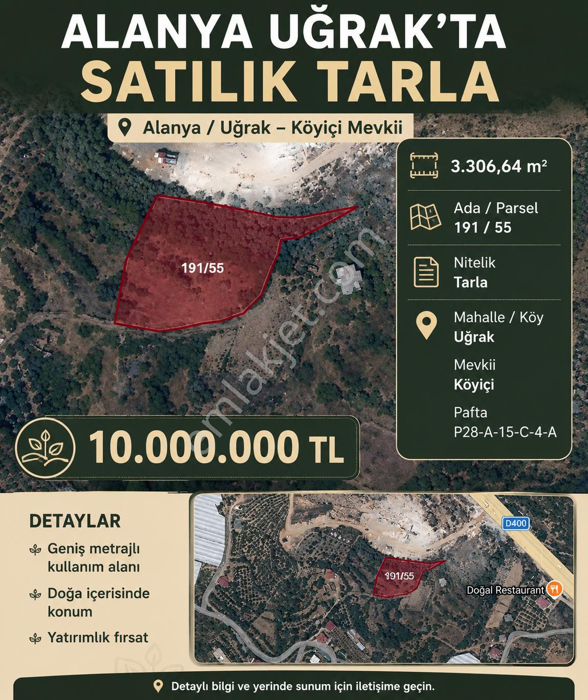 Alanya Uğrak’ta Satılık Tarla - Görsel 2