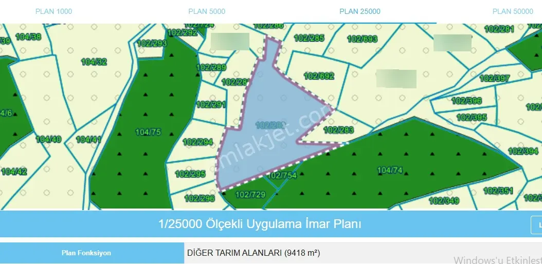 Toplulaştırma İçerisinde // Tek Tapu // 9417 M2 - Görsel 8