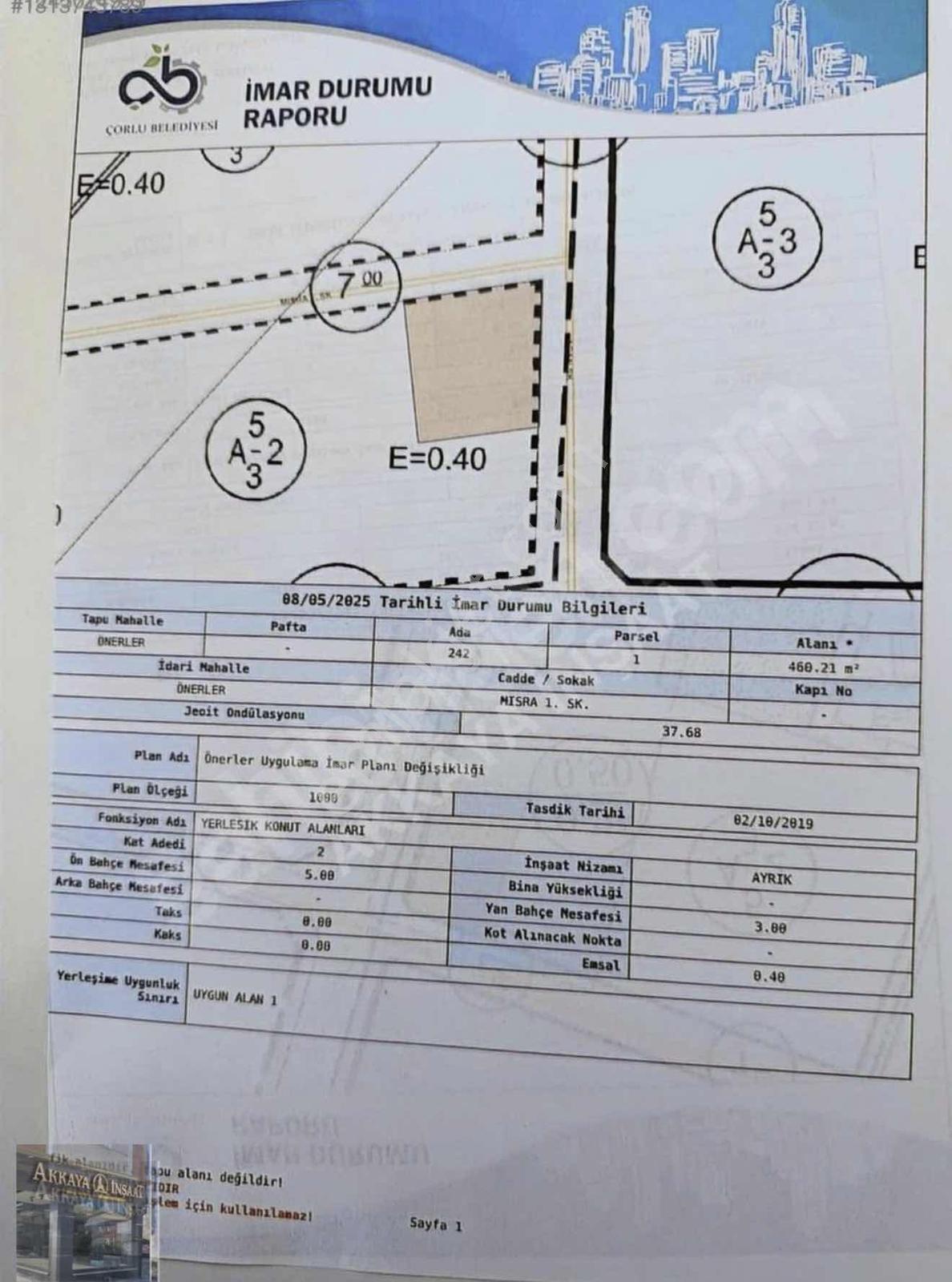 Akkaya İnşaattan Mükemmel Konumda Emsal O40 858m2 - Görsel 2