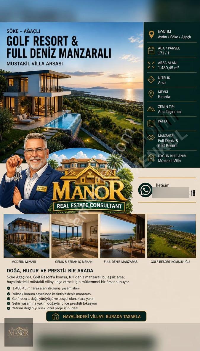 Söke Ağaçlı'da Deniz Manzaralı Villa Arsası - Görsel 3