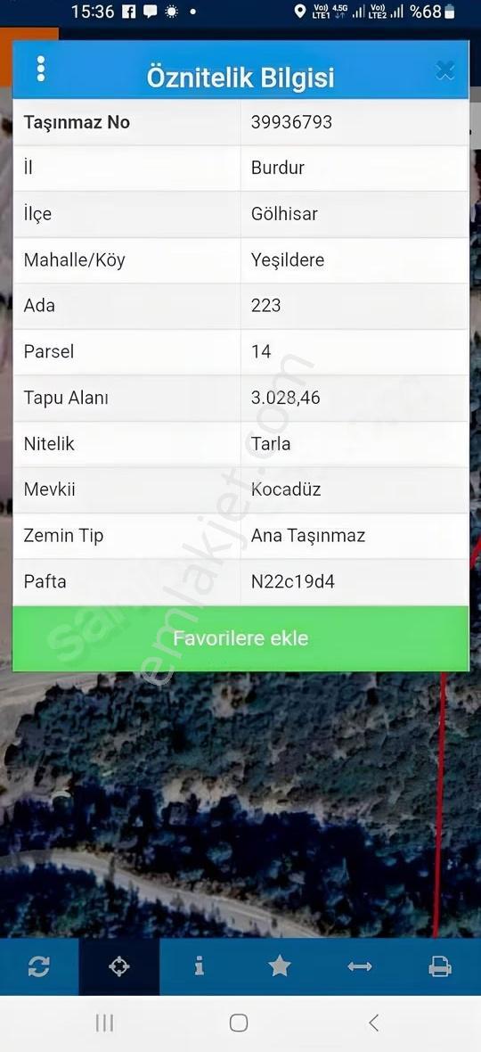 Burdur Gölhisarda Satılık 3700 M2 Bahçe - Görsel 5